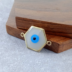 Hexagon Evil Eye White Necklace Pendant Chain For Women