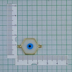 Hexagon Evil Eye White Necklace Pendant Chain For Women