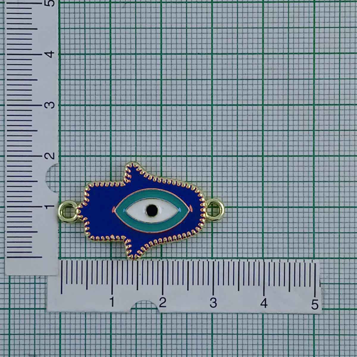 Hamsa Evil Eye Dark Blue Green Gold Necklace Pendant Chain For Women