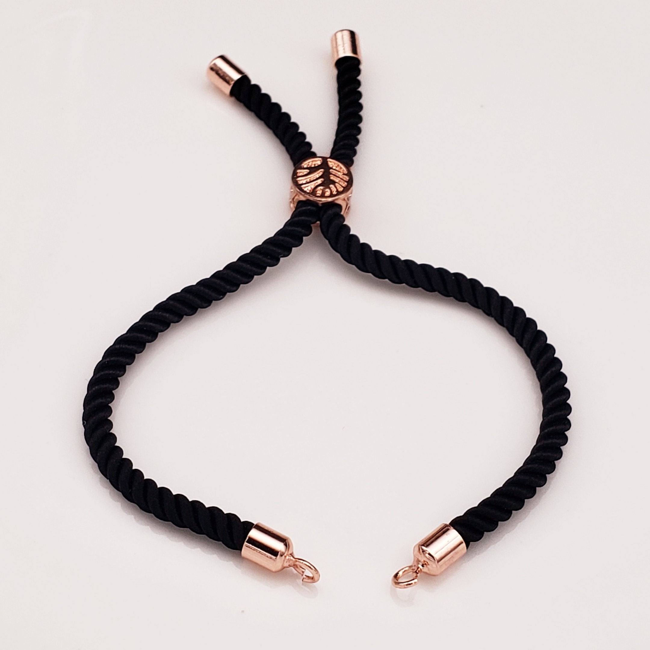 Black Rose Gold Adjustable Thread Bracelet For Women