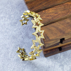 Star Gold Cuff Kada Bangle For Women
