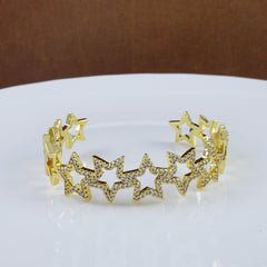 Star Gold Cuff Kada Bangle For Women