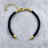 Gold Black Adjustable Thread Bracelet For Women