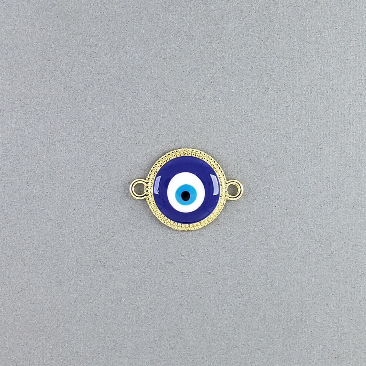 Evil Eye Gold Blue Brass Enamel Charm Combo Pack Of 10 For Women