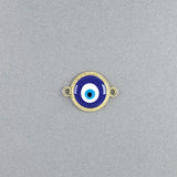 Evil Eye Gold Blue Brass Enamel Charm For Women