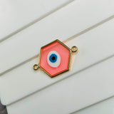 Brass With Pink White Blue Gold Evil Eye Pendant For Women Girls