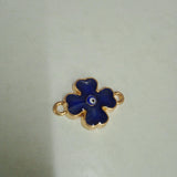 Evil Eye Flower Alloy Enamel Blue Gold Charm For Women