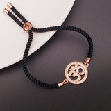 Om Rose Gold American Diamond Copper Thread Bracelet For Women