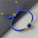 Blue Glass Eye Gold Bracelet Brass For Women