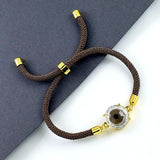 Blue Glass Eye Gold Bracelet Brass For Women