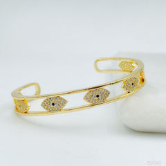Evil Eye Copper Cubic Zirconia Gold bangle Kada Cuff Women