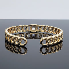 Curb Princess Cut Solitaire Copper American Diamond Cuff Kada For Women