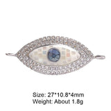 Evil Eye Oval Abalone Rose Gold American Diamond Crystal Centre Pcs For Women