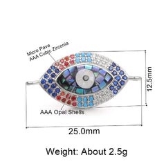 Evil Eye Oval Abalone Gold American Diamond Crystal Centre Pcs