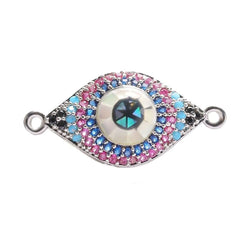 Evil Eye Gold American Diamond Crystal Centre Pcs For Women