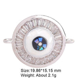 Evil Eye Round Abalone Black Silver Crystal Centre Pcs For Women