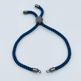 Blue Black Silver Threads Accessories Adjustable Bracelet For Women Girls