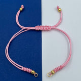 Pink Gold Threads Accessories Adjustable Bracelet For Women Girls