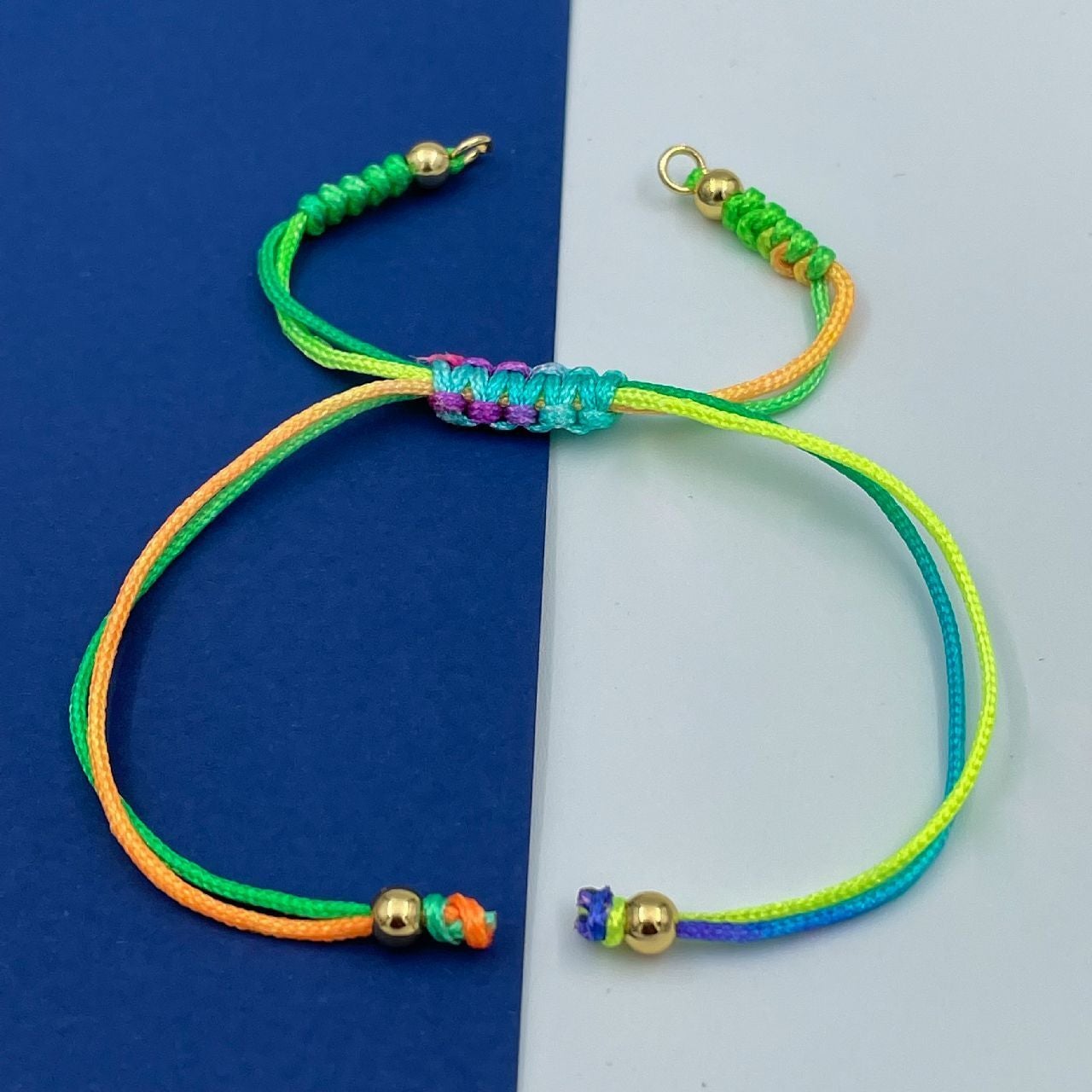 Yellow Green Gold Threads Accessories Adjustable Bracelet For Women Girls