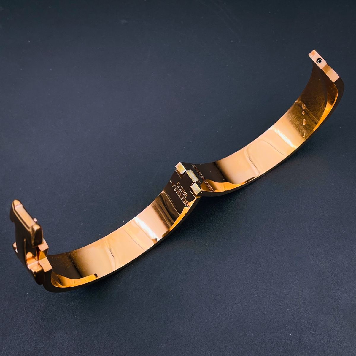 Black Enamel Rose Gold Stainless Steel Openable Cuff Kada Bracelet For Women