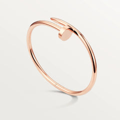 Stainless Steel Nail Gothic Openable Bangle Kada For Women Rose Gold