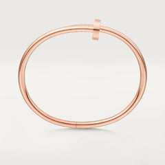 Stainless Steel Nail Gothic Openable Bangle Kada For Women Rose Gold