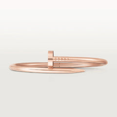 Stainless Steel Nail Gothic Openable Bangle Kada For Women Rose Gold