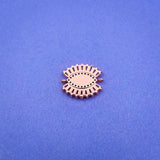 Copper Cubic Zirconia Blue Rose Gold Evil Eye Charm For Women