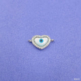 Evil Eye Heart Cubic Zirconia Silver Copper Charm For Women