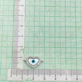 Evil Eye Heart Cubic Zirconia Silver Copper Charm For Women