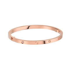 Stainless Steel Cubic Zirconia Screw Bracelet Bangle Kada For Women Rose Gold