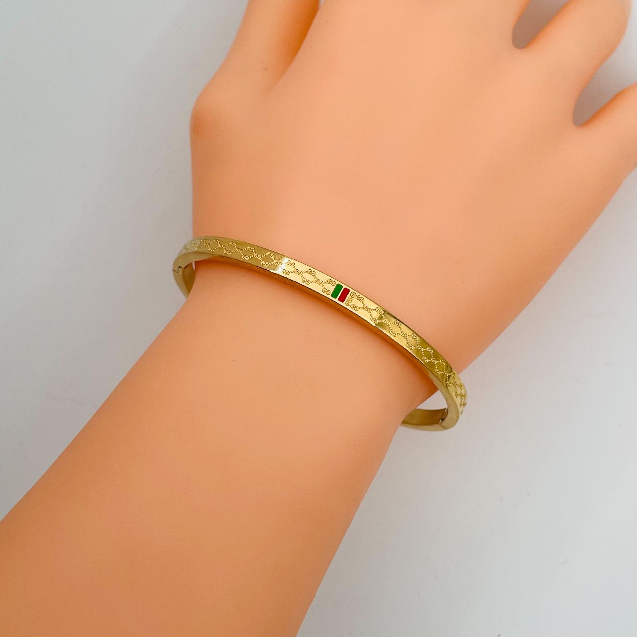 Stainless Steel Enamel Gold Stylish Kada Bangle Bracelet For Women Girls