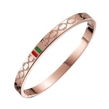 Stainless Steel Enamel Bracelet Bangle Kada For Women Rose Gold