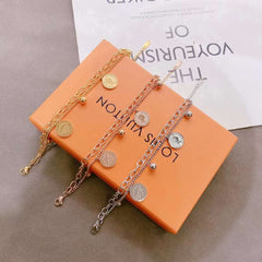 Coin Ginni Stainless Steel Plain Links Chain Bracelet For Women