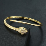 Copper Cubic Zirconia Crystal Gold Green Snake bangle Kada For Women