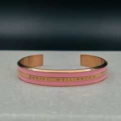 Stainless Steel Enamel Rose Gold Pink Bangle Cuff Kada For Women