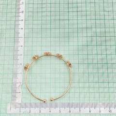 Copper Enamel Heart Blue Gold Evil Eye Bangle Cuff Kada Kids