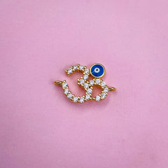 Copper Gold Aum Om Evil Eye Cubic Zirconia Charm Accessories Women