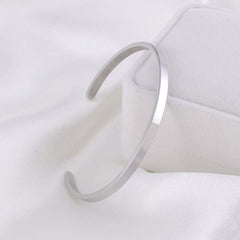 5mm Matte Finish 316 Surgical Stainless Steel Silver Free Size Cuff Kada Bangle Bracelet Unisex