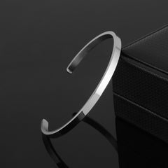 5mm Matte Finish 316 Surgical Stainless Steel Silver Free Size Cuff Kada Bangle Bracelet Unisex