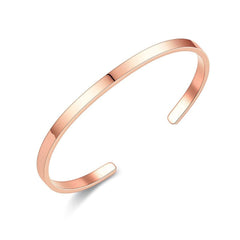 5mm Matte Finish 316 Surgical Stainless Steel Rose Gold Free Size Cuff Kada Bangle Bracelet Unisex