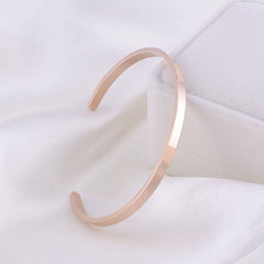 5mm Matte Finish 316 Surgical Stainless Steel Rose Gold Free Size Cuff Kada Bangle Bracelet Unisex
