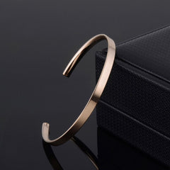 5mm Matte Finish 316 Surgical Stainless Steel Rose Gold Free Size Cuff Kada Bangle Bracelet Unisex