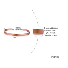 5Mm Finish Stainless Steel Rose Gold Cuff Kada Bangle Bracelet