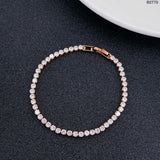 Copper Cubic Zirconia White Rose Gold Bracelet For Women