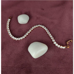 Copper Cubic Zirconia White Rose Gold Bracelet For Women