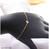 Copper Cubic zirconia Gold Link Chain Bracelet For Women