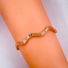 Twisted Curly Silver Stainless Steel Enamel Openable Kada Bracelet