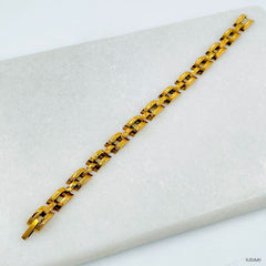 Leser engrave Copper Gold Link Chain Bracelet Men