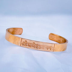 Shree Ganesha Namah Engrave Stainless Steel Rose Gold Bangle Cuff Men